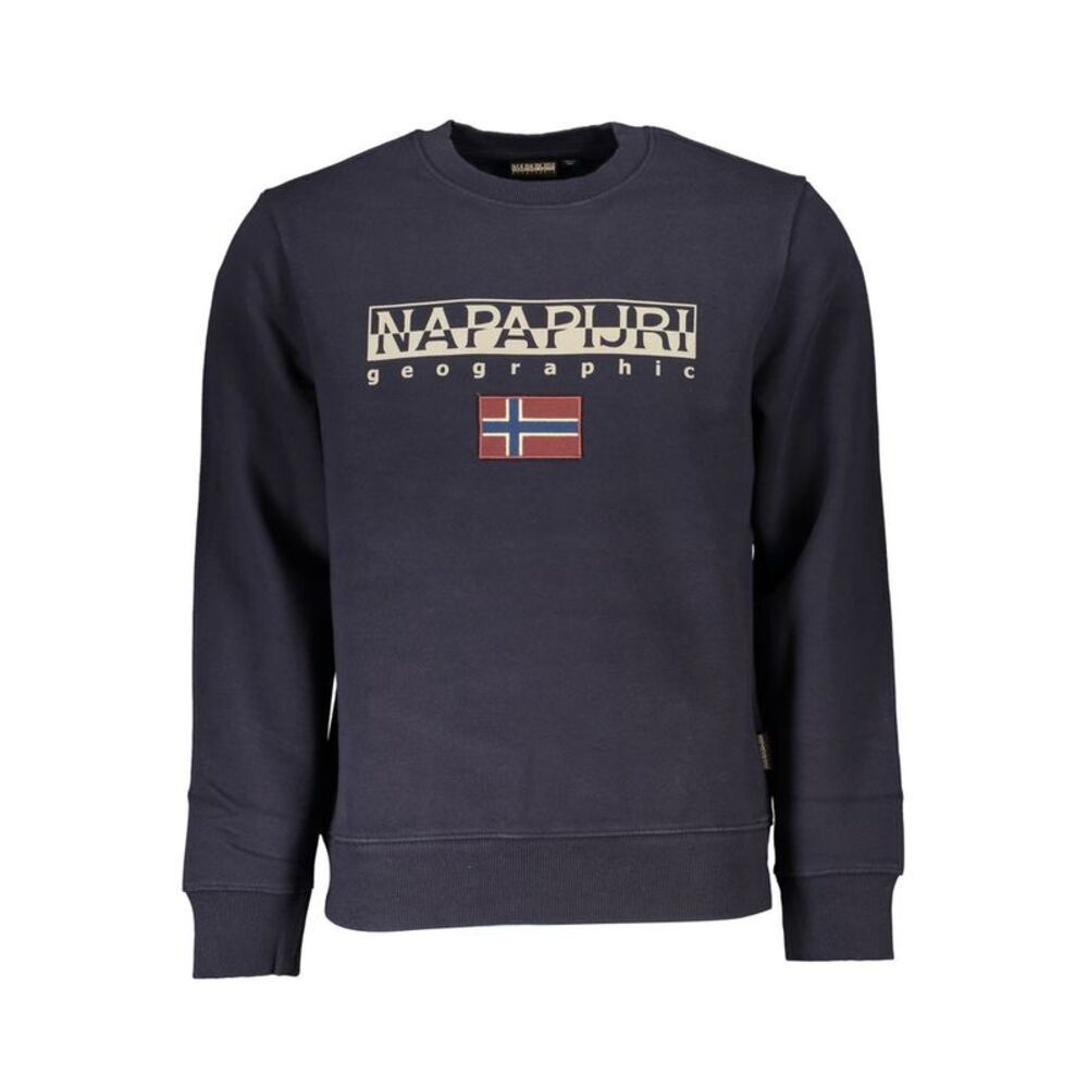 Napapijri Blue Cotton Men Men's Sweatshirt